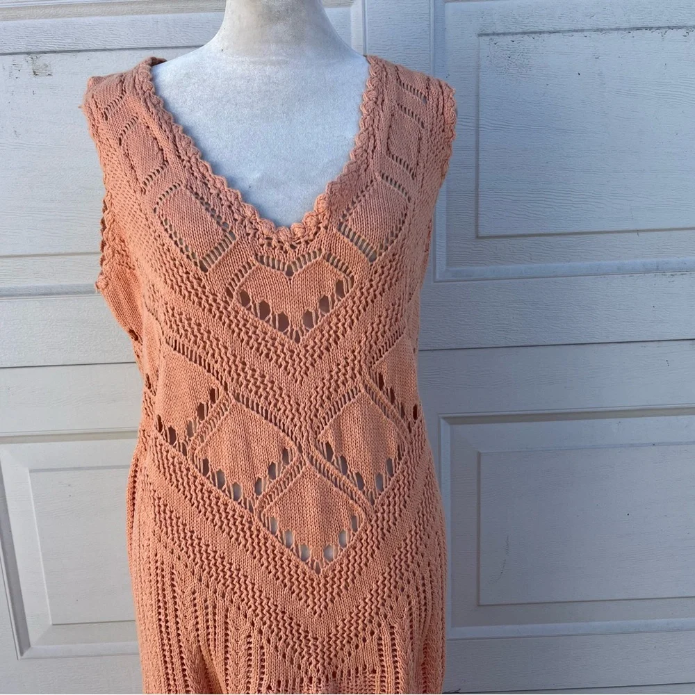 Women's free people beach cover chrochet sweater dress Santorini  S/P